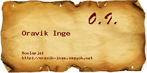 Oravik Inge névjegykártya